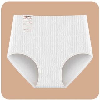 PEANOJEAN0染色7A棉高腰95%棉内裤女无痕透气裆少女三角裤白色系K186 小花 XL（120-140斤）