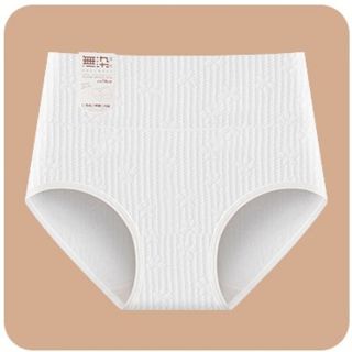 PEANOJEAN0染色7A棉高腰95%棉内裤女无痕透气裆少女三角裤白色系K186 小花 XL（120-140斤）