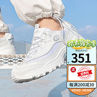 SKECHERS 斯凯奇 女鞋 22冬季新款蝴蝶结可拆熊猫鞋轻便减震休闲鞋厚底耐磨百搭鞋 13168-WHT 5/35/220