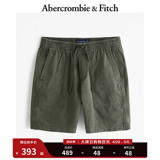 ABERCROMBIE & FITCH男装 24春夏A&F时尚复古潮流运动短裤 KI128-4110 深橄榄绿色织纹 S (175/76A)