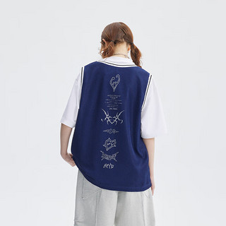 英克斯（inxx）APYD 时尚潮牌夏运动风短袖T恤男女同款APE2010638 蓝色 XL