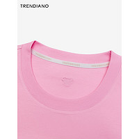TRENDIANO Wewe联名系列小熊印花T恤2024年夏季纯棉时尚潮流 浅粉 S