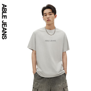 ABLE JEANS 24夏季都市机能干爽舒适LOGO反光印花短袖T恤男士 浅岩灰 S