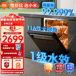 Xiaomi 小米 MI）米家洗碗机16套大容量嵌入式独嵌两用智能开关门热风烘干168H长效存储 米家独嵌两用洗碗机16套