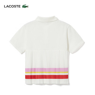 LACOSTE法国鳄鱼童装24年百褶设计短袖Polo衫PJ7322 2CQ/白色 12A /150