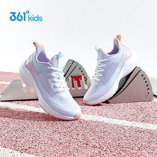 361°闪速3.0|儿童竞速跑鞋24夏季青少年透气训练运动鞋 白35 361度白/浅冰蓝/香草紫