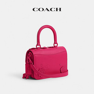 COACH 蔻驰 女士茶玫瑰图案ROGUE顶部手柄手袋 CU064 LH/火龙果色