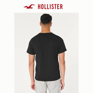 HOLLISTER24春夏美式修身圆领短袖T恤男女装348888-1 黑色 M (180/100A)
