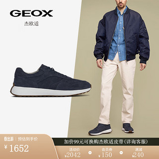 GEOX 杰欧适 男鞋2024年早春舒适系带日常时尚休闲鞋U45GCB 海军蓝C4002 39