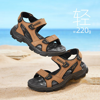 骆驼（CAMEL）2024夏季休闲舒适男鞋轻量透气缓震回弹凉鞋 G14M307634 黑色 40