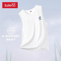 班尼路冰丝背心男款运动2024网眼速干青少年跑步外穿坎肩汗衫男 【网眼面料】-白#MB剪纸鸟 XL【网眼透气 冰爽速干】