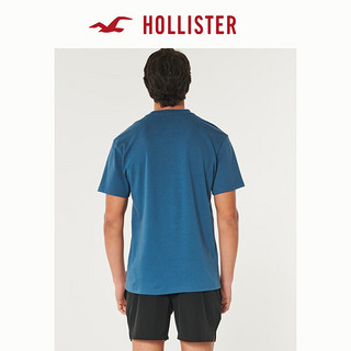 HOLLISTER【凉感T】24春夏美式短袖T恤男女装 KI324-4090 浅海军蓝 S (175/92A)