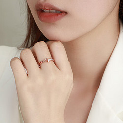 CHOW TAI SENG 周大生 一抹星光戒指银饰精致百搭简约高级显白 一抹星光戒指