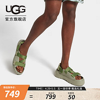 UGG 男士厚底Z字束带魔术贴凉鞋沙滩鞋 1153078-SDC 四叶草绿色 42