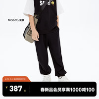 little MO&Co.little moco童装24春装男女童降落伞卫裤休闲束脚长裤 黑色 110/53