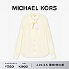 MICHAEL KORS 迈克·科尔斯 迈克高仕 女士桑蚕丝飘带领长袖衬衫 米白色 110 S