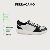 菲拉格慕(Ferragamo)男士黑色Gancini轮廓低帮休闲鞋 0770882_M _100/46