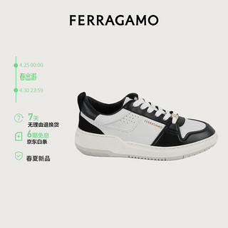 菲拉格慕（Ferragamo）男士黑色Gancini轮廓低帮休闲鞋 0770882_M  _100/46 