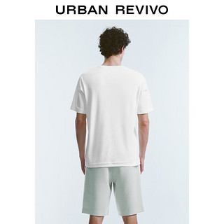 URBAN REVIVO 男士基础休闲纯色棉质短袖T恤 UMU440029 本白 L