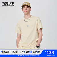 马克华菲【立体钢印】短袖T恤男2024春夏字母印花时尚潮流休闲打底衫 613黄色 XXL