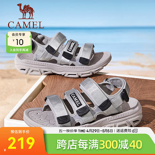 骆驼（CAMEL）2024夏季户外溯溪凉鞋软韧回弹时尚休闲沙滩鞋 G14M162652 银灰 38