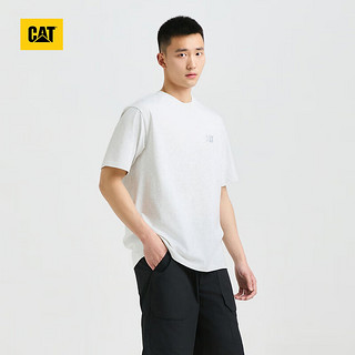 CAT卡特24春夏男户外棉感舒适经典logo印花圆领短袖T恤 灰色 2XL