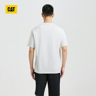 CAT卡特24春夏男户外棉感舒适经典logo印花圆领短袖T恤 灰色 2XL