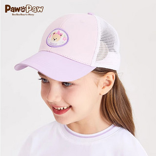PawinPaw卡通小熊童装2024年男女童帽子儿童撞色鸭舌帽时尚 Beige米色/35 5-12岁,54