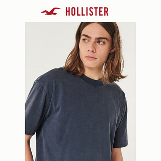 HOLLISTER24夏季美式宽松短款圆领短袖T恤男女KI324-4119 海军蓝水洗 XL (180/116A)