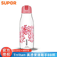 SUPOR 苏泊尔 水杯BB杯Tritan塑料杯学生儿童水壶茶水杯Young系列运动水杯 樱花 510毫升