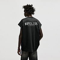 BONELESS 基础logo背心宽松无袖T恤运动美式坎肩健身汗衫男夏季