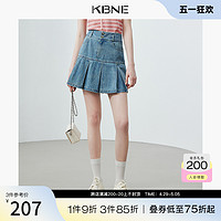 KBNE 卡贝奈尔 半身裙女牛仔裙百褶裙A字短裙kbne2024夏季新款今年流行爆款半裙