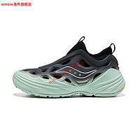 saucony 索康尼 FOAM WEB 男女洞洞鞋露营徒步溯溪凉鞋缓震沙滩鞋 灰黑绿 39 脚长24.5cm