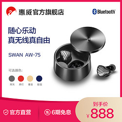 HiVi 惠威 Swan惠威AW-75真无线蓝牙耳机运动入耳式降噪高续航高品质TWS耳机