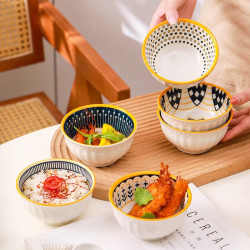 CERAMICS 釉下彩陶瓷碗 4.5英寸6只装 礼盒装