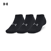 安德玛 UNDERARMOUR）春夏Essential男女情侣训练运动浅口袜-3双装1382958 黑色001 L