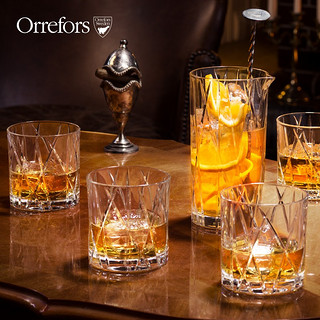 Orrefors水晶玻璃CITY威士忌酒杯套装酒具家用啤酒杯 威士忌酒杯-礼盒装 340ml 4只