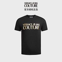 VERSACE 范思哲 Jeans Couture男装24春夏男士LOGO印花短袖T恤 黑色 XL XL(190/100B) BLACK-G89黑色