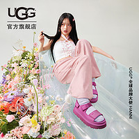 UGG 夏季新款男女同款休闲厚底露趾魔术贴搭扣凉鞋明星同款1152685