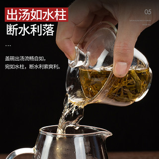 玻璃盖碗茶杯功夫茶具套装加厚透明泡茶壶手工大号敬茶三才碗家用