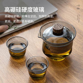 玻璃盖碗茶杯小号单个高档不烫手手抓壶一人功夫茶具泡茶壶泡茶杯