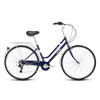 BATTLE 邦德富士达 邦德·富士达城市自行车26英寸7变速男女成人通勤青少年中学生休闲单车 蓝