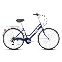 BATTLE 邦德富士达 邦德·富士达城市自行车26英寸7变速男女成人通勤青少年中学生休闲单车 蓝