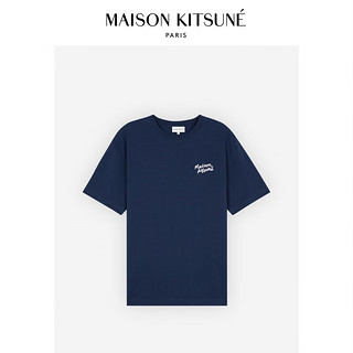 Maison Kitsune 男女同款 SS24春夏手写体系列圆领T恤短袖 P476【藏青色】 M