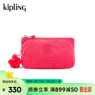 Kipling【母亲节】女款2024春季钱包卡包手拿包CREATIVITY L 珊瑚橘