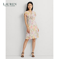 LAUREN RALPH LAUREN 拉夫劳伦 女装 24年春花卉图案领口系结连衣裙RL61921 100-多色 2