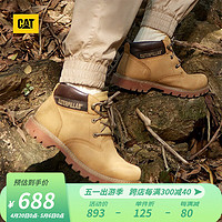 CAT卡特工装靴男士马丁靴中帮大黄靴户外春季鞋子男士防滑短靴P11097 黄色 43