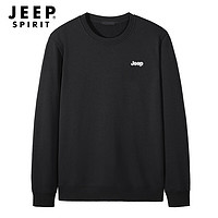 Jeep 吉普 卫衣男春季圆领长袖t恤男休闲宽松运动上衣套头打底衫男 1125