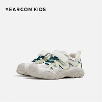 YEARCON 意尔康 运动鞋2024年春季男女童软底透气网面休闲鞋鞋子 米/绿 26码 适合脚长15.8