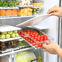 SP SAUCE 冰箱储物盒大保鲜盒长方形塑料密封蔬菜水果抽屉式冷冻整理收纳盒 冰箱分类收纳盒 3.0L